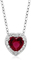 Frauen 925 rote Zirkoniumdioxid-Ohrringe Sterling Silver Wedding Sets Hearts und hängender Satz