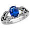 925 Sterling Silver Diamond Engagement Rings, blauer Verlobungsring des Zircon-3.0g