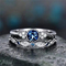 925 Sterling Silber Diamant Verlobungsring blauer Zirkon Verlobungsring