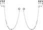 Raupe 925 Sterling Silver Cuff Earrings Chain für Frauen-jugendlich Mädchen