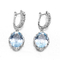 Englischer Verschluss blauer Topaz Dangle Earrings White Gold 4.0g